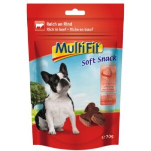 Hundefutter MultiFit Soft Snack 3x70g Rind