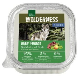 Hundefutter REAL NATURE WILDERNESS Adult 16x100g Wildschwein mit Hirsch