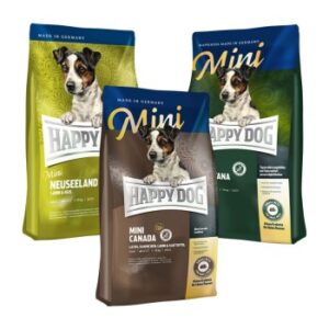 Hundefutter HAPPY DOG Supreme Sensible Mini Probierpaket 3x1kg 2×1 kg