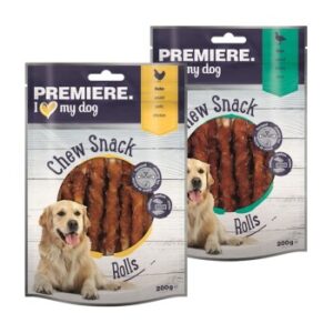 Hundefutter PREMIERE Chew Snack Kaustangen Huhn und Ente 2x200g