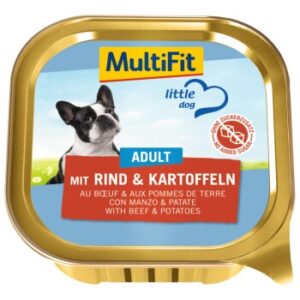 Hundefutter MultiFit Adult Little Dog 11x150g mit Rind & Kartoffeln