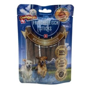 Hundefutter DeliBest Pferdefleisch Sticks – 2×4 Stück für gesunde Hundesnacks | Hochwertige Fleischleckerlis