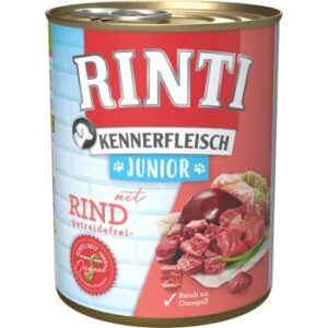 Hundefutter RINTI Kennerfleisch Junior Rind 24×800 g