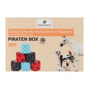 Hundebedarf Paws & Patch selbsthaftende Verbände Piraten-Box 6er Set