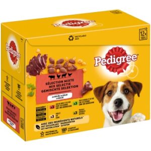 Hundefutter Pedigree Multipack Portionsbeutel Gemischte Selektion in Gelee 12x100g