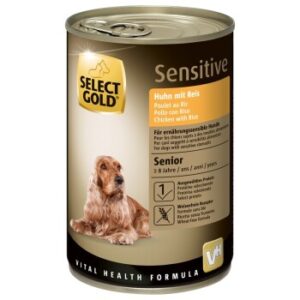 Hundefutter SELECT GOLD Sensitive Senior Huhn & Reis 12×400 g