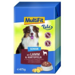 Hundefutter MultiFit in Paté Senior mit Lamm & Kartoffeln 12 x 475 g