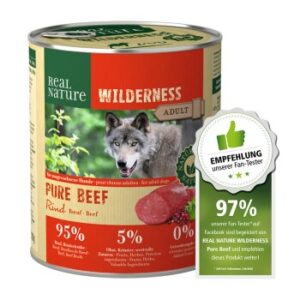 Hundefutter REAL NATURE WILDERNESS Nassfutter für Hunde Adult Pure Beef 12×800 g