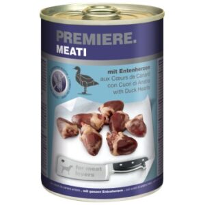 Hundefutter PREMIERE Meati Entenherzen 12×400 g