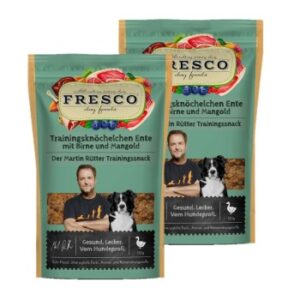 Hundefutter FRESCO M. Rütter Trainingsknöchelchen 2x150g Ente mit Birne und Mangold