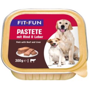 Hundefutter FIT+FUN Pastete 9x300g mit Rind & Leber