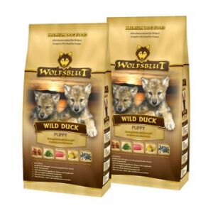 Hundefutter WOLFSBLUT Puppy Wild Duck Entenfleisch mit Kartoffel 2×2 kg