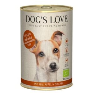 Hundefutter DOG’S LOVE BIO 6x400g Rind mit Reis, Apfel & Zucchini