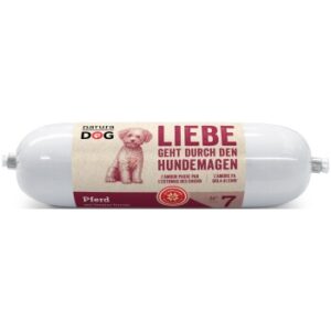 Hundefutter NaturaDog Wurst Pferd mit Gemüse 25×200 g