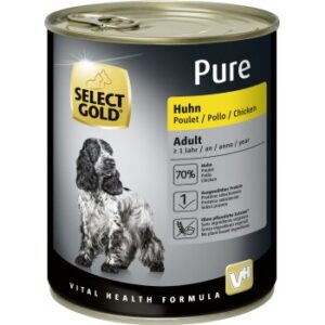 Hundefutter SELECT GOLD Pure Adult Huhn 12×800 g