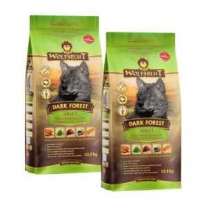 Hundefutter WOLFSBLUT Adult Dark Forest, Wildfleisch mit Süßkartoffel 2×12.5 kg