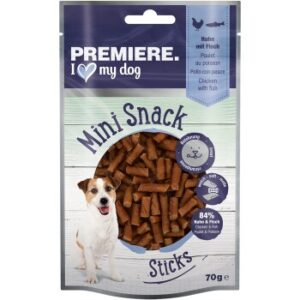 Hundefutter PREMIERE Mini Sticks Huhn & Fisch 6x70g