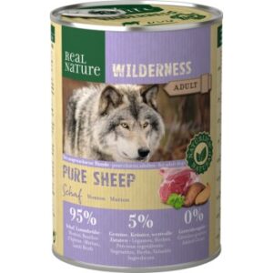 Hundefutter REAL NATURE WILDERNESS Nassfutter für Hunde Adult Pure Sheep Schaf 12×400 g