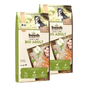 Hundefutter bosch BIO Adult Hühnchen + Apfel 2×11.5 kg