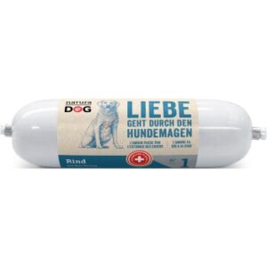 Hundefutter NaturaDog Wurst Rind & Reis 25×200 g