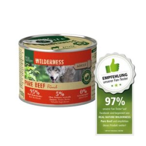 Hundefutter REAL NATURE WILDERNESS Nassfutter für Hunde Adult Pure Beef 12×200 g