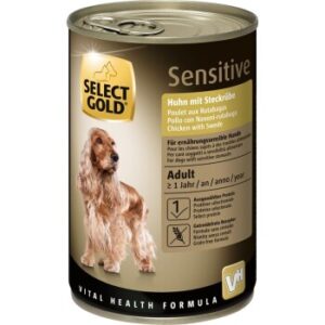 Hundefutter SELECT GOLD Sensitive Adult Huhn mit Steckrübe 6×400 g