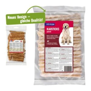 Hundefutter FIT+FUN Kausticks, gedreht 12,5cm ca. 100 Stück 870g