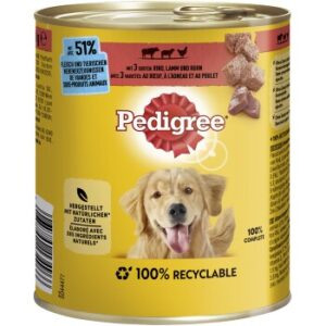 Hundefutter Pedigree Classic 12x800g 3 Sorten Rind, Lamm & Huhn