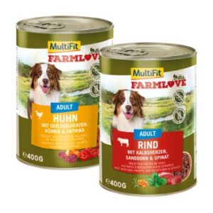 Hundefutter MultiFit Farmlove Adult Mixpaket 6x400g