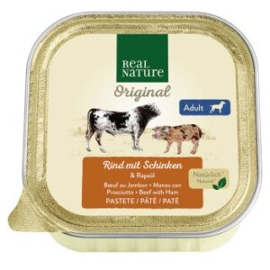 Hundefutter REAL NATURE Adult 17x100g Rind & Schinken