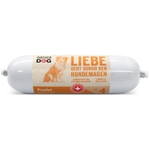 Hundefutter NaturaDog Wurst mit Huhn und Reis 20×400 g