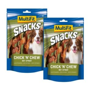 Hundefutter MultiFit Chick ’n› Chew Huhn mit Spinat 2x160g