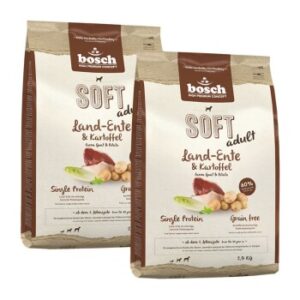 Hundefutter bosch Soft Land-Ente & Kartoffel 2×2.5 kg