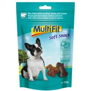 Hundefutter MultiFit Soft Snack 3x70g Mix-Pack Huhn, Rind, Lamm