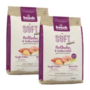 Hundefutter bosch Soft Mini Perlhuhn & Süßkartoffel 2×2.5 kg