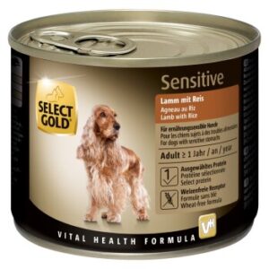 Hundefutter SELECT GOLD Sensitive Adult 6x200g Lamm mit Reis