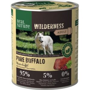 Hundefutter REAL NATURE WILDERNESS Nassfutter für Hunde Adult Pure Buffalo Wasserbüffel 12×800 g