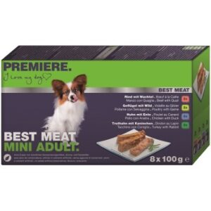 Hundefutter PREMIERE Best Meat Mini Adult Multipack 8x100g