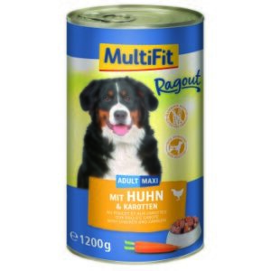 Hundefutter MultiFit Ragout 6x1200g Huhn & Karotten