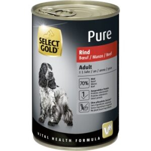 Hundefutter SELECT GOLD Pure Adult Rind 12×400 g