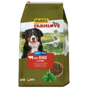 Hundefutter MultiFit Farmlove Adult Maxi Rind,Spinat 12kg