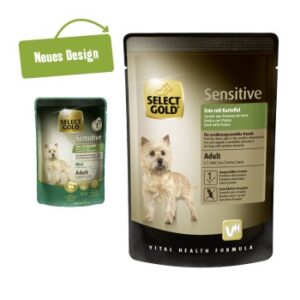 Hundefutter SELECT GOLD Sensitive Adult 12x100g Ente mit Kartoffel