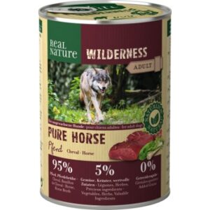 Hundefutter REAL NATURE WILDERNESS Nassfutter für Hunde Adult Pure Horse Pferd 6×400 g