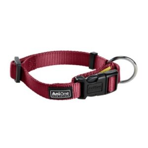 Halsbänder & Geschirre AniOne Halsband Classic Nylon bordeaux M