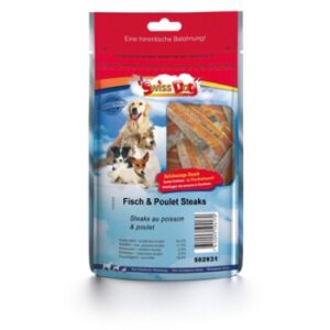 Hundefutter SwissDog Fisch & Poulet Steaks 80g