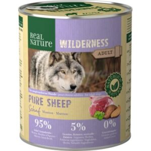 Hundefutter REAL NATURE WILDERNESS Nassfutter für Hunde Adult Pure Sheep Schaf 12×800 g