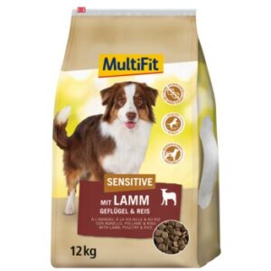 Hundefutter MultiFit Sensitive Adult mit Lamm, Geflügel & Reis 12 kg