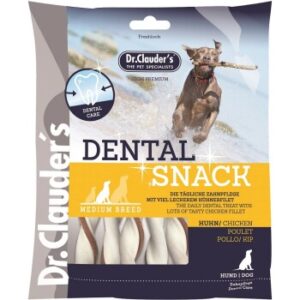 Hundefutter Dr. Clauder’s Dental Snack Huhn – Medium Breed – 5x 170g