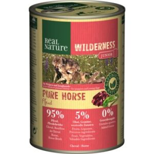 Hundefutter REAL NATURE WILDERNESS Nassfutter für Hunde Junior Pure Horse Pferd 6×400 g