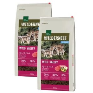 Hundefutter REAL NATURE WILDERNESS Junior Wild Valley Pferd & Rind 2×12 kg